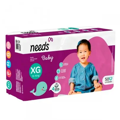 Fralda Needs Baby Mega XG - 50 Unidades