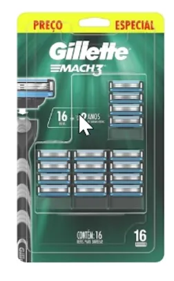 Refil para Aparelho de Barbear Gillette Mach3 - 16 Unidades