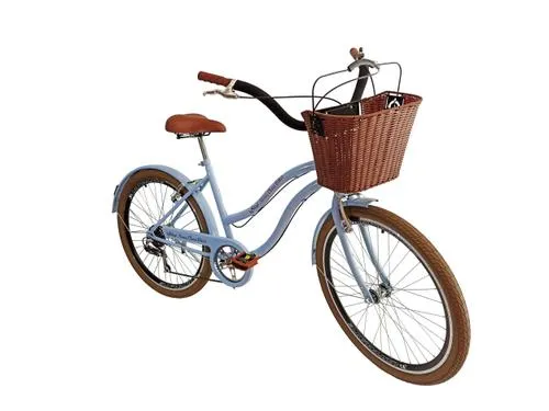 Imagem do produto Bicicleta Aro 26 Retrô Vintage Com Cesta Vime Plast. 6V Azul - Maria C