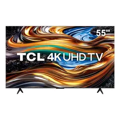 Smart TV 55” UHD 4K TCL P755 LED com Google TV, Dolby Vision e Atmos, HDR10+, Wi-Fi, Bluetooth, Google Assistente e Design sem Bordas