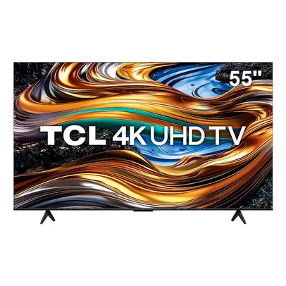 Smart TV 55” UHD 4K TCL P755 LED com Google TV, Dolby Vision e Atmos, HDR10+, Wi-Fi, Bluetooth, Google Assistente e Design sem Bordas