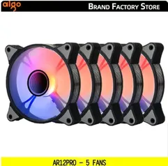 [Taxa Inclusa/Moedas] - Kit de 5 Fans 120mm ARGB 4 pinos Aigo AR12PRO