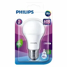 Kit 6 Lâmpadas Led Bulbo 6w 6500k Bivolt 600 Lumens Philips | R$33