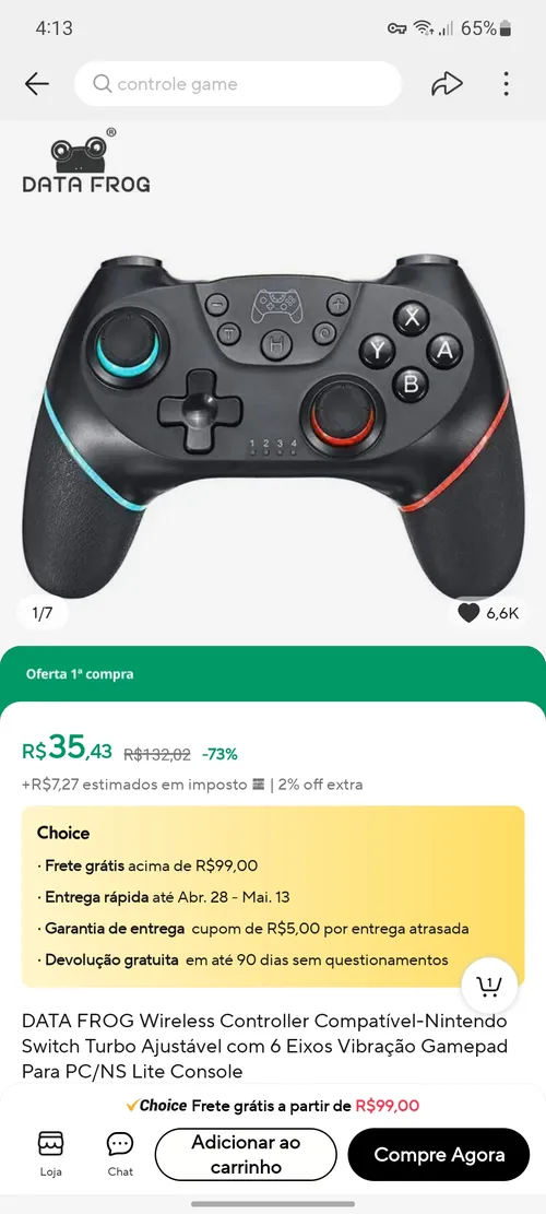 Imagem na descrição da promoção