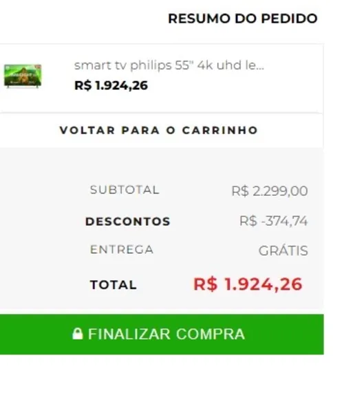 Imagem na descrição da promoção