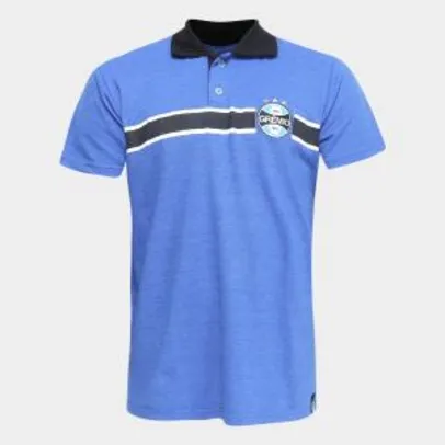 Camisa Polo Grêmio Faixa Central Masculina - Azul - R$17