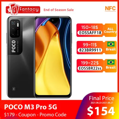 Smartphone Poco M3 Pro 5g 6GB 128G Amarelo