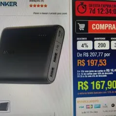 Carregador Portátil Anker Power Core, 13000mAh, 2 Portas USB, 5V/3A, Preto | R$168