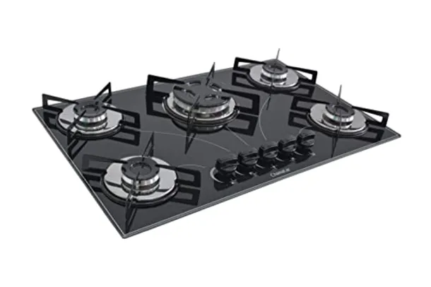 CHAMALAR Cooktop Premium 5 Bocas Tripla Chama Preto Bivolt, 147