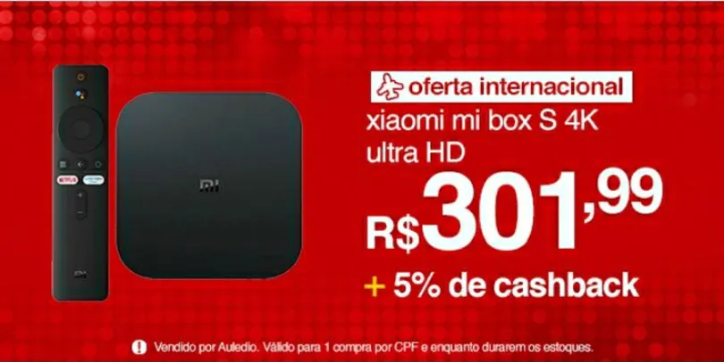 Xiaomi Mi Box S 4K | R$302