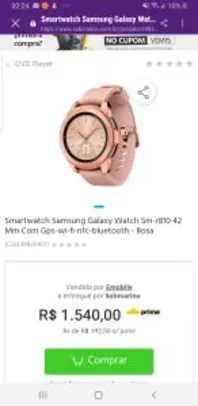Smartwatch Samsung Galaxy Watch Sm-r810 42 Mm Com Gps-wi-fi-nfc-bluetooth - Rosa