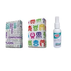 Kit com 2 Esponjas Microfibra e 1 Limpa Telas Spray 120ml Flash Limp - R$11