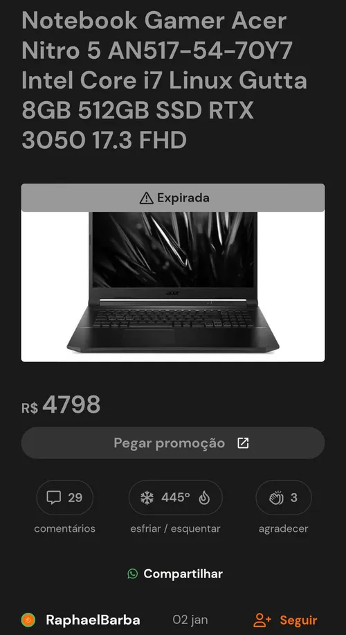 Imagen na descrição da promoção