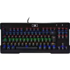 Teclado Mecânico Gamer Redragon Visnu Rainbow, Switch Blue, ABNT2, Preto