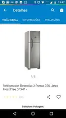 Refrigerador Electrolux 2 Portas 370 Litros Frost Free DFX41 - R$1400