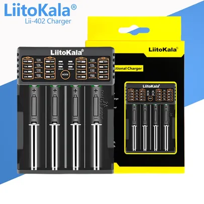 (Novo usuário - Imposto incluso) Carregador LiitoKala Lii 402 AA, AAA e 18650 - carregamento por USB* Ler descrição