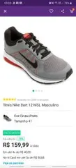 Tênis Nike Dart 12 MSL Masculino - Cinza e Preto | R$136