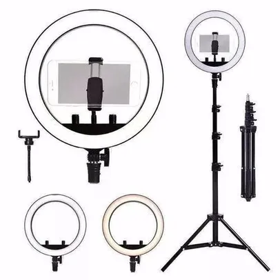 [AME R$ 46] Ring Light com Tripé 2,10mt e Suporte Para Celular