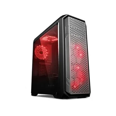 Gabinete Gamer Mid-tower Rawar Preto Led Vermelho