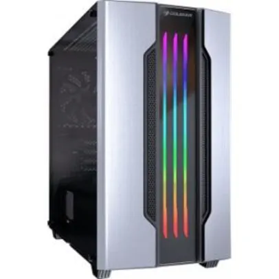 Gabinete Gamer Cougar Gemini M Silver, Mini Tower, Com 1 Fans, Vidro Temperado, Silver, S-Fonte | R$249