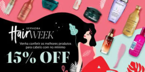 Produtos de cabelo com no mínimo 25% off