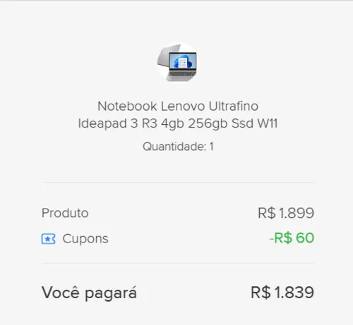 Imagem na descrição da promoção