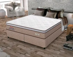 (C. Ouro) Cama Box Queen (Box + Colchão) Plumatex - Mola 65cm de Altura Ópus R$1134