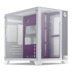 Gabinete Gamer Mancer CV300 Purple Edition, Mid-Tower, Lateral de Vidro, Branco e Roxo, MCR-CV300-PEWH