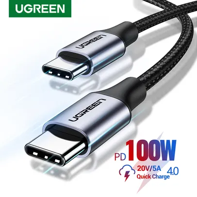 Cabo UGREEN 1 metro USB-C p/ USB-C 100w 20v/5A PD