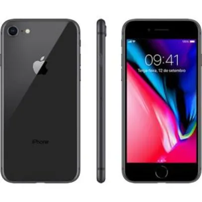 iPhone 8 Cinza Espacial 64GB Tela 4.7" IOS 11 4G Wi-Fi Câmera 12MP - Apple - R$ 2753