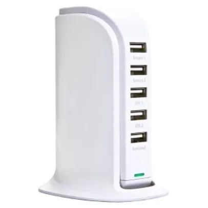 Torre Carregadora para iPhone e iPad, Smart Charger Premium, Branca, eGreen