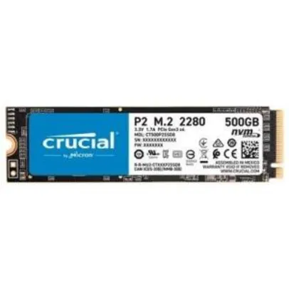 SSD Crucial P2, 500GB, M.2 NVMe | R$467