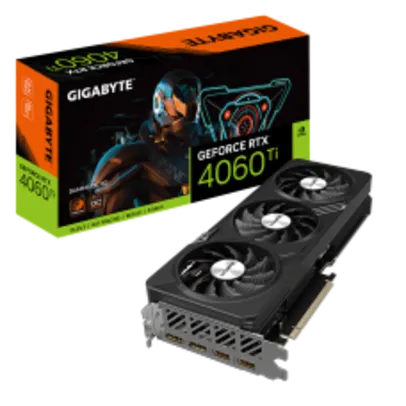 Placa de Vídeo Gigabyte NVIDIA GeForce RTX 4060 Ti Gaming OC, 8GB, GDDR6, DLSS, Ray Tracing, GV-N406TGAMING OC-8GD