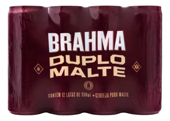 [Saldo MP] [Levando 5un R$153,40] Cerveja Duplo Malte lata 350ml 12 unidades Brahma