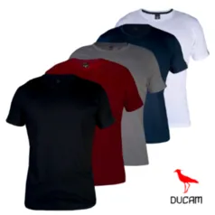 Kit 5 Camisetas Básicas Masculinas Academia Ducam Cores Sortidas Novas Confortável 