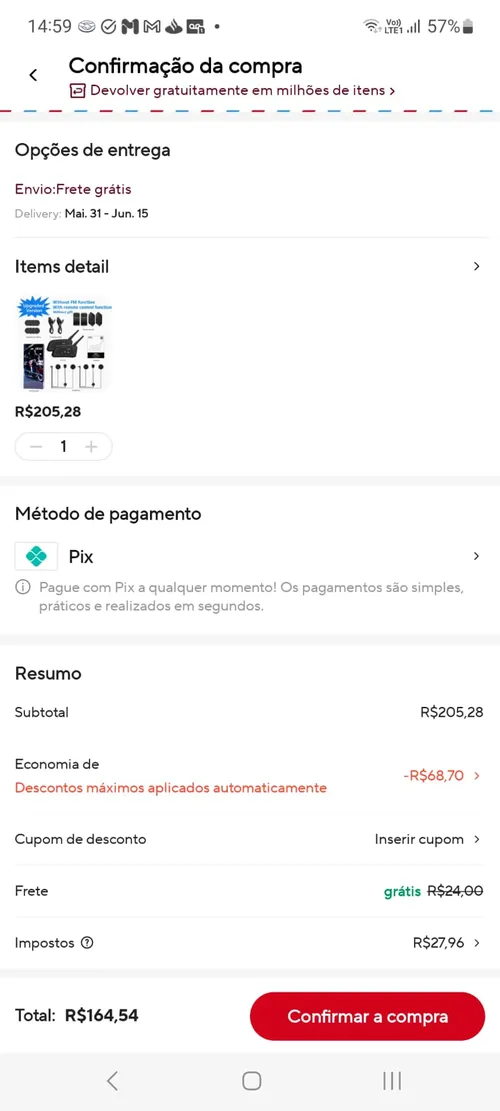 Imagem na descrição da promoção