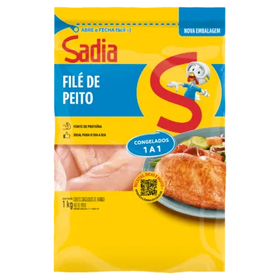 [R$12,95 REGIONAL] Filé de Frango Peito Congelado sem Osso Sadia 1Kg