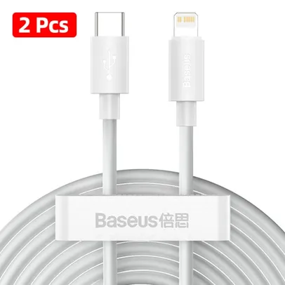 [Novos Usuários R$12] (2un) Baseus cabo tipo C para Iphone