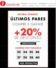 Cupom de 20% de desconto na Passarela.com