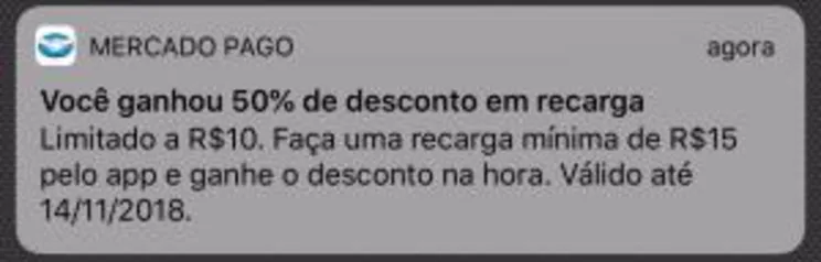 (SOMENTE SP) 50% OFF na recarga do Bilhete Único no app do Mercado Pago