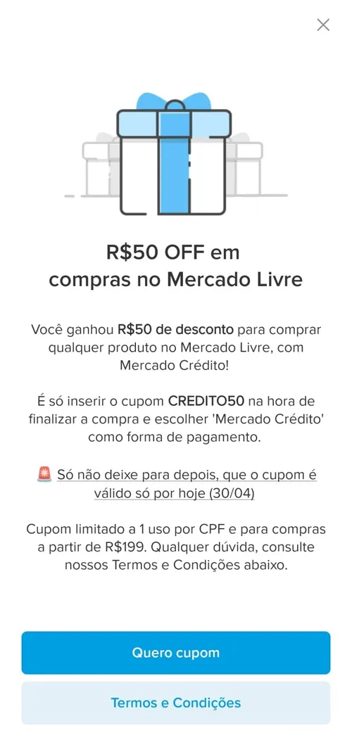 Imagem na descrição da promoção