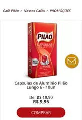 Capsulas de Aluminio Pilão Lungo 6 - 10un - R$10 (50% OFF)