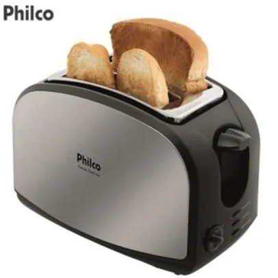 Torradeira French Toast Philco com 8 Níveis de Tostagem - Inox/Preto