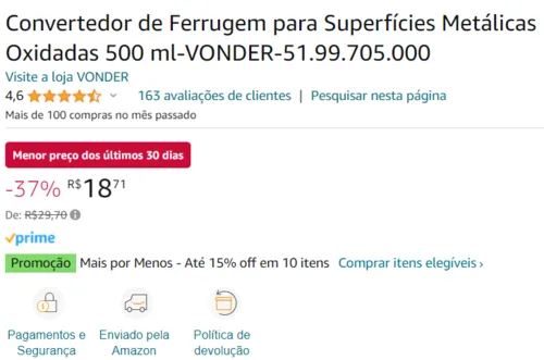 Imagem na descrição da promoção