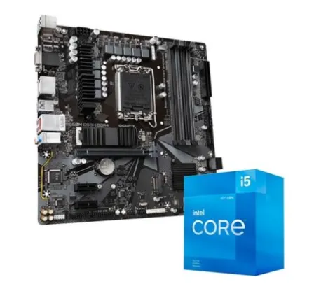 Kit Processador Intel Core i5-12400F + Placa Mãe Gigabyte B660M DS3H, Intel LGA 1700, mATX, DDR4, M.2 NVME