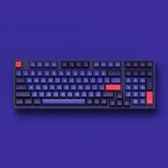 (TEXA INCLUSA)Teclado Mecânico kko 3098 Neon em tamanho integral com fio Hot Swap teclado mecânico para jogos, PBT, teclas duplas para Mac