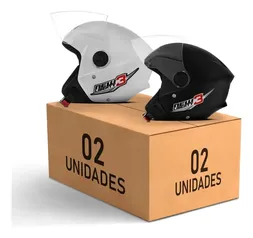 Kit Com 2 Capacetes Cores New Liberty 3 Moto Aberto Pro Tork