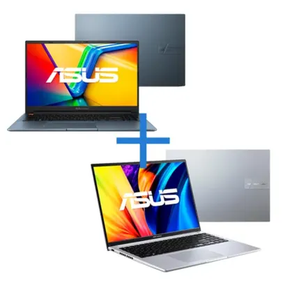 Notebook ASUS Vivobook Pro 15 K6502HC-LP095W Azul Escuro + Notebook ASUS VivoBook 16 X1605ZA-MB310 Prata Metálico