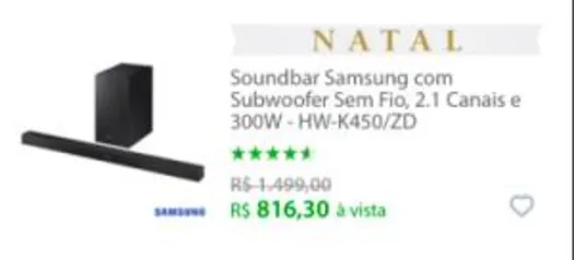 SOUNDBAR Samsung 300W - HW-K450/ZD