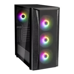 Gabinete Gamer SilverStone Fara B1 Pro V2, Mid Tower, ARGB, Vidro Temperado, Black, ATX, 4 fans